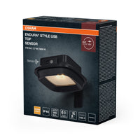 OSRAM Außenwandleuchte, Dunkelgrau, 3000 K, 120 lm, 120° Abstrahlwinkel, IP44, Lithium‑ion Akku, USB‑C Ladekabel, PIR‑Bewegungsmelder, 1,7 W, 25. 000 h Lebensdauer