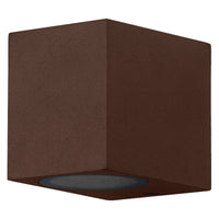 ENDURA Classic Square Außenwandleuchte, Rust, GU10-Sockel, IP44, Aluminiumgehäuse, Glasabdeckung, 220–240 V, 0–7 W geeignet, Oberfläche montierbar