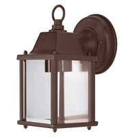 OSRAM Außenwandleuchte, Rust, E27, Aluminiumgehäuse, Glasabdeckung, IP43, 220–240 V, 0–15 W geeignet, mit Montageschrauben, 225 mm Höhe, 150 mm Breite