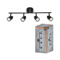 OSRAM 4-Punkt LED Spot PRIMAL, Leuchte, 4xGU10, Schwarz