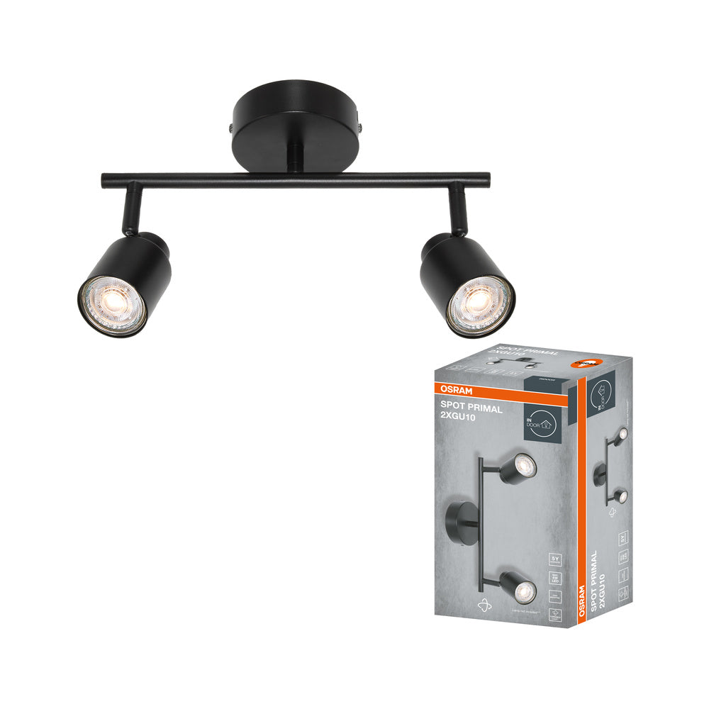 OSRAM 2-Punkt LED Spot PRIMAL, Leuchte, 2xGU10, Schwarz