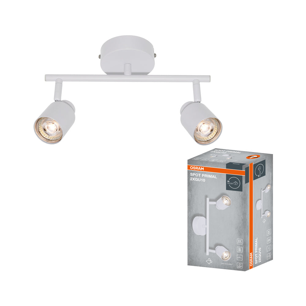 OSRAM 2-Punkt LED Spot PRIMAL, Leuchte, 2xGU10, Weiß
