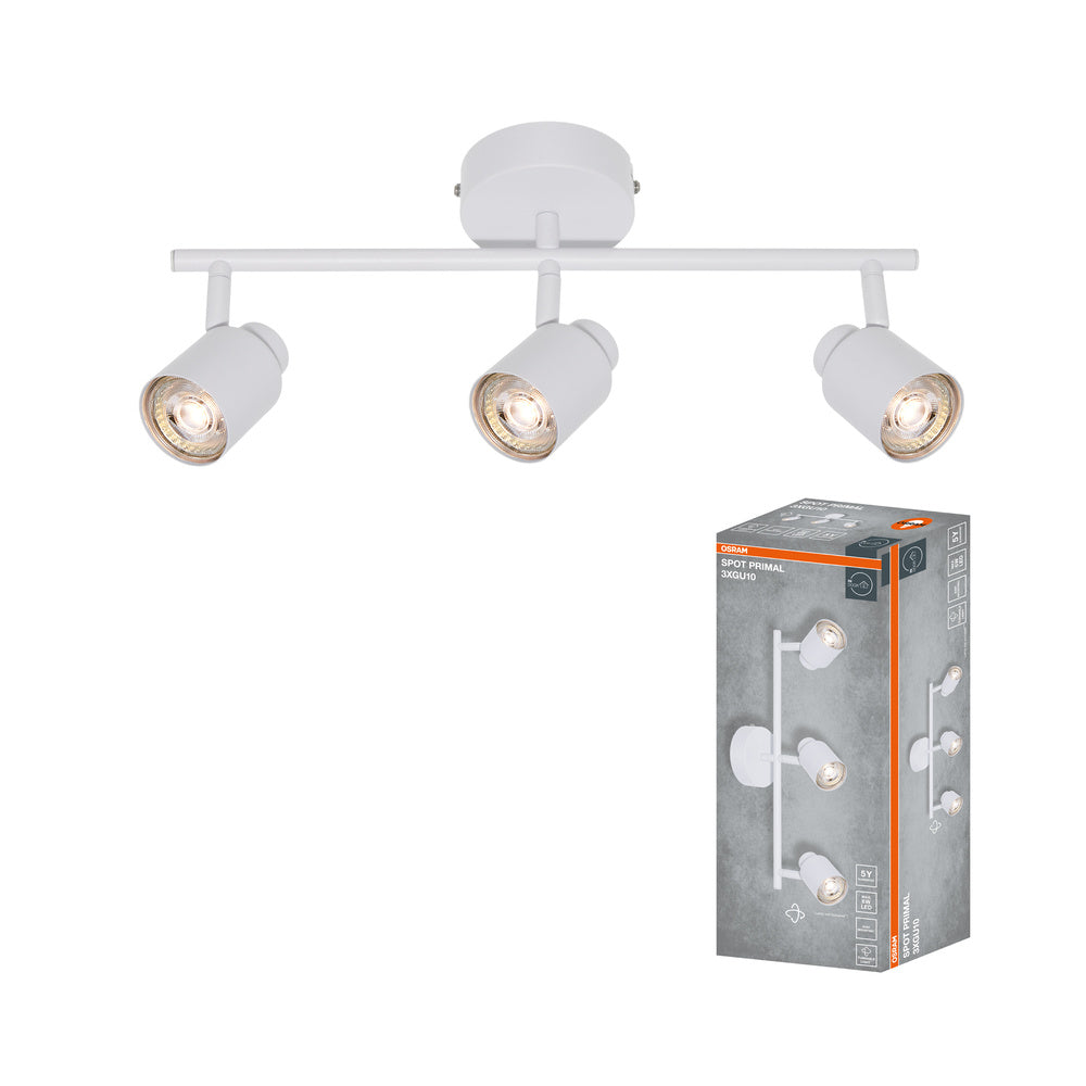 OSRAM 3-Punkt LED Spot PRIMAL, Leuchte, 3xGU10, Weiß