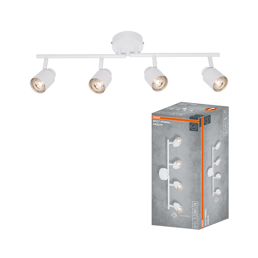 OSRAM 4-Punkt LED Spot PRIMAL, Leuchte, 4xGU10, Weiß