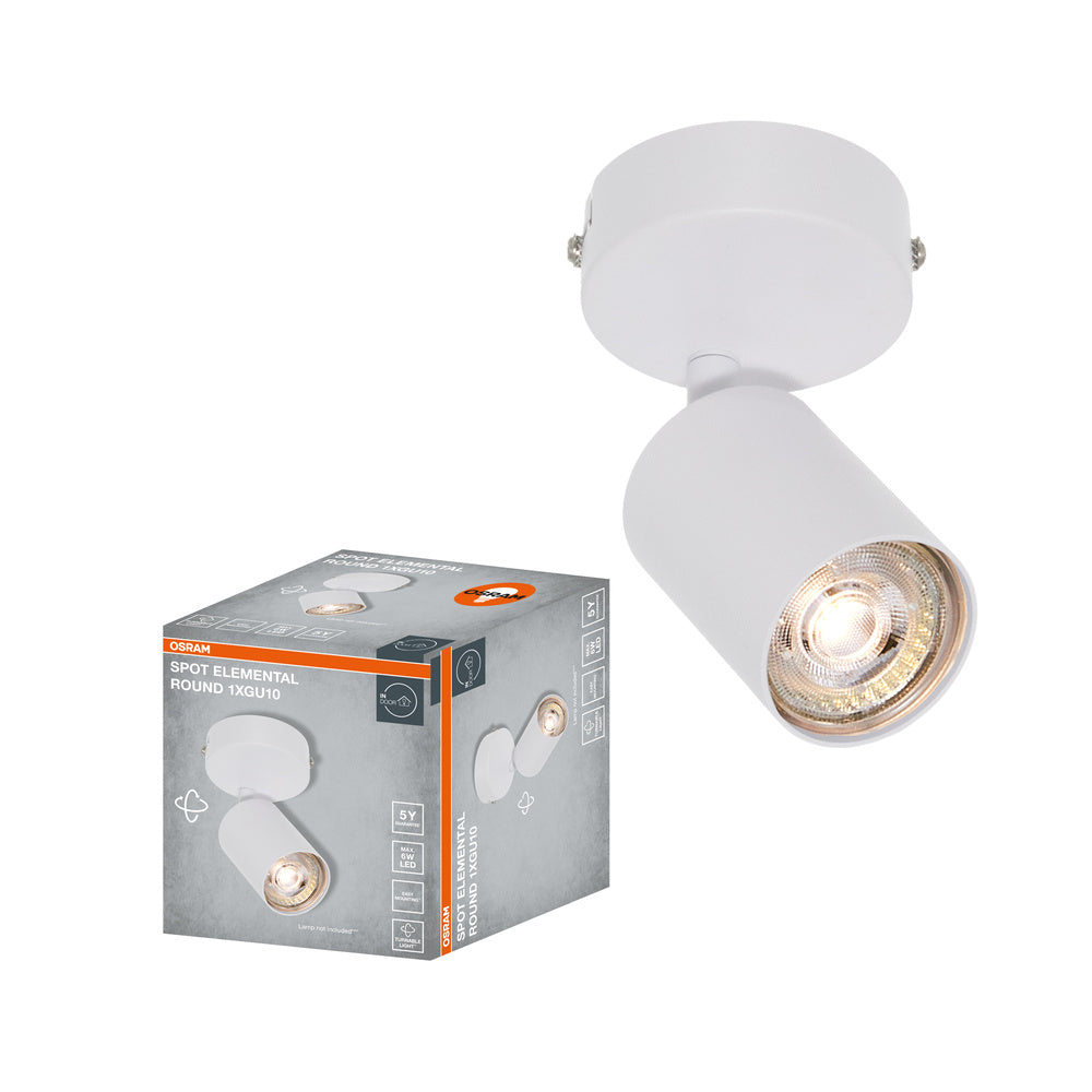 OSRAM LED Spot ELEMENTAL White, rund, 1xGU10, Weiß, 14 x 8 cm