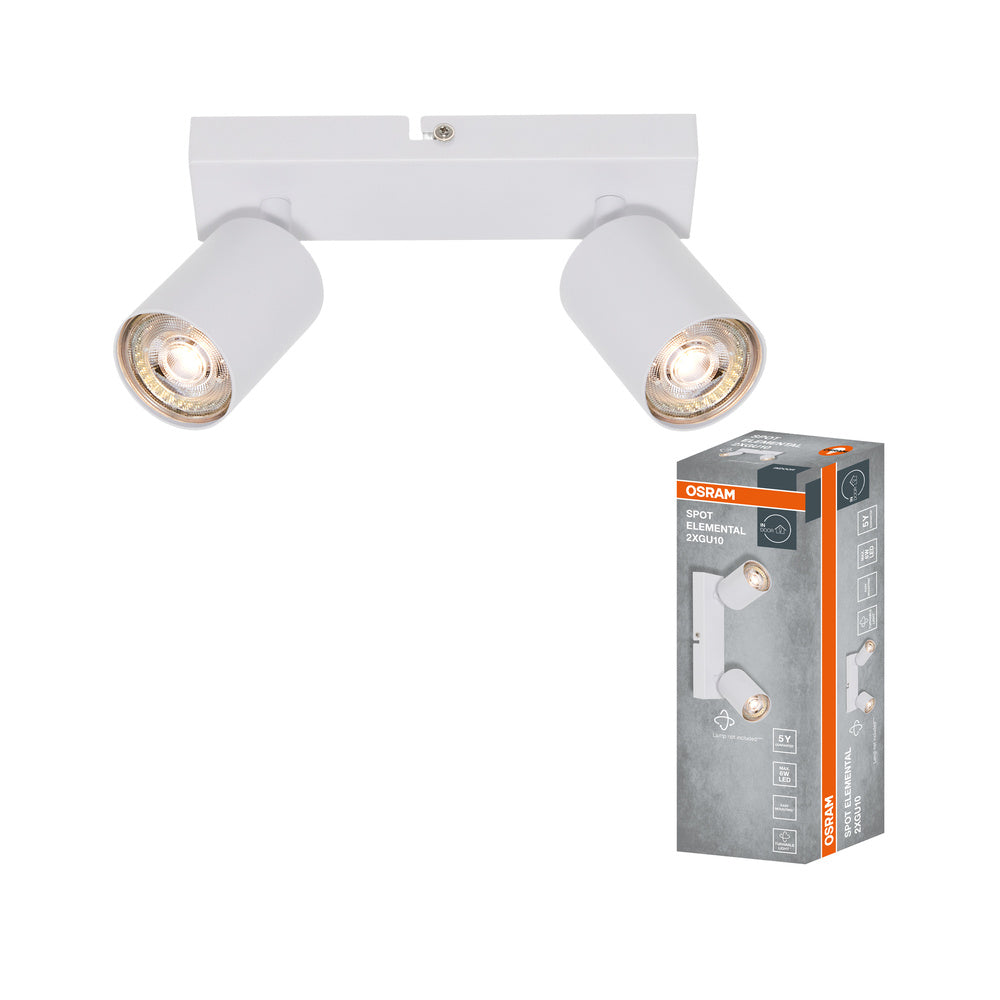 OSRAM 2-Punkt LED Spot ELEMENTAL White, Leuchte, 2xGU10, Weiß, 21 x 13,8 x 6,5 cm
