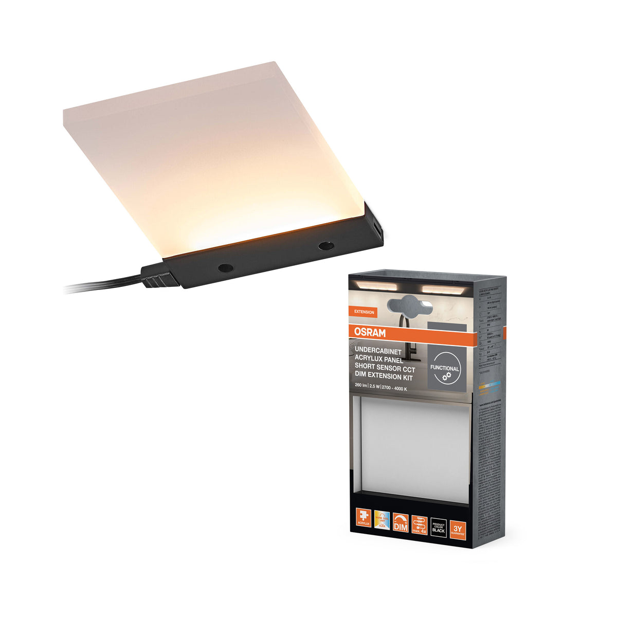 OSRAM Unterbauleuchte Acrylux Panel Kurz 2,5W CCT dimmbar Erweiterung