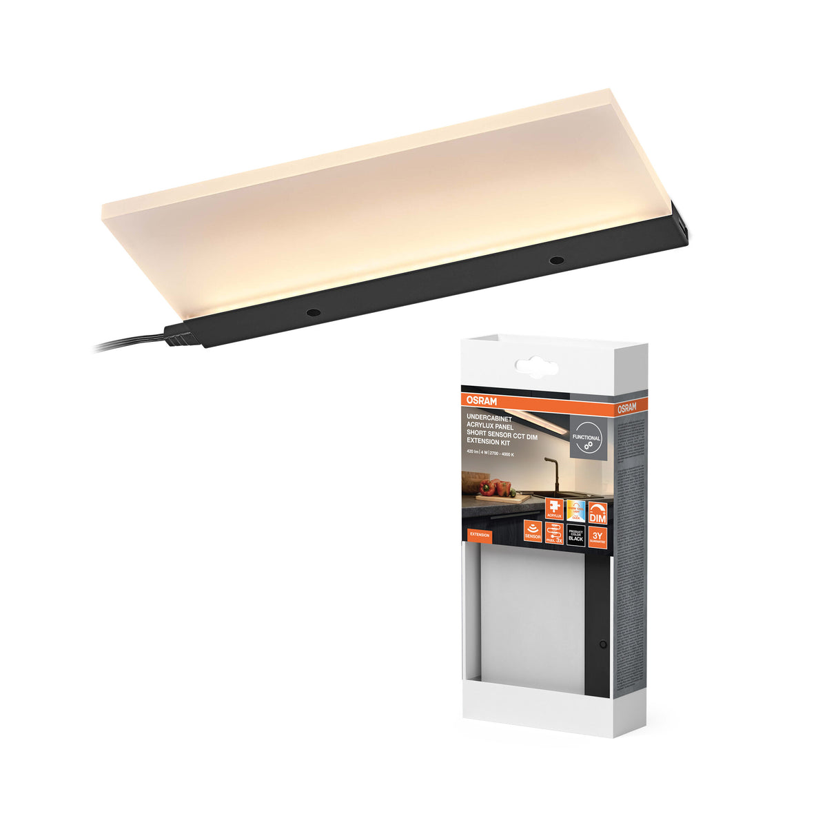 OSRAM Unterbauleuchte Acrylux Panel 4W CCT dimmbar Erweiterung