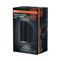 OSRAM Außenwandleuchte, Außenwandleuchte, Dark Grey, GU10, 2x5 W max. , IP54, Glas, 25. 000 h Lebensdauer, Carbon Fibre nylon, IK06