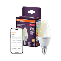 OSRAM SMART+ ZIGBEE Classic Dimmable in B-Form, LED-Lampe, Matt, 4,9 W, 470 lm, 2700 K, Wifi, Google Assistant, Amazon Alexa, Smartspeaker-Kompatibel, Dimmbar, CRI 80