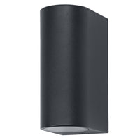 OSRAM Außenwandleuchte, Außenwandleuchte, Dark Grey, GU10, 2x5 W max. , IP54, Glas, 25. 000 h Lebensdauer, Carbon Fibre nylon, IK06