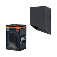OSRAM Außenwandleuchte Außenwandleuchte, Dunkelgrau, GU10-Fassung, IP54, Aluminiumgehäuse, Glasabdeckung, 84 mm Länge, 135 mm Höhe, 73 mm Breite, 25. 000 h Lebensdauer