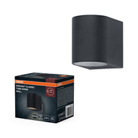 ENDURA Classic Tube Außenwandleuchte, Dark Grey, GU10-Fassung, IP54, Glasabdeckung, Carbon Fibre Nylon-Gehäuse, 0-5 W geeignet, 25. 000 h Lebensdauer, montagefertig.