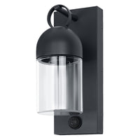 OSRAM Außenwandleuchte, Dark Grey, E27, IP65, Glas, Aluminium, PIR‑Bewegungsmelder, Tageslichtsensor, 25. 000 h Lebensdauer, 0-40 W