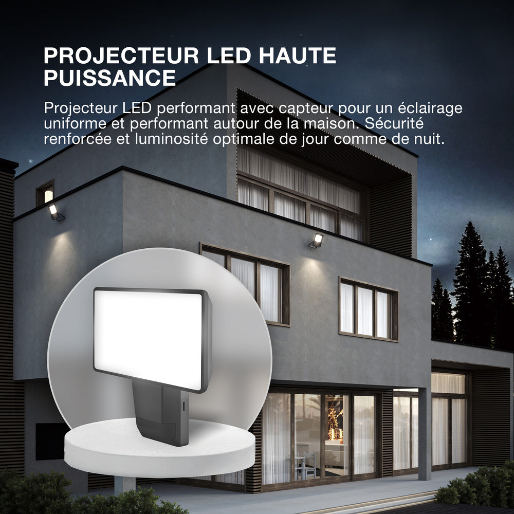OSRAM ENDURA PRO Hocheffizienter Außenwand-Sensorstrahler mit weitem Ausstrahlungswinkel in innovativem optischen Design, 15W, Dunkelgrau, IP55-Schutz, für Parkplatz und Parks