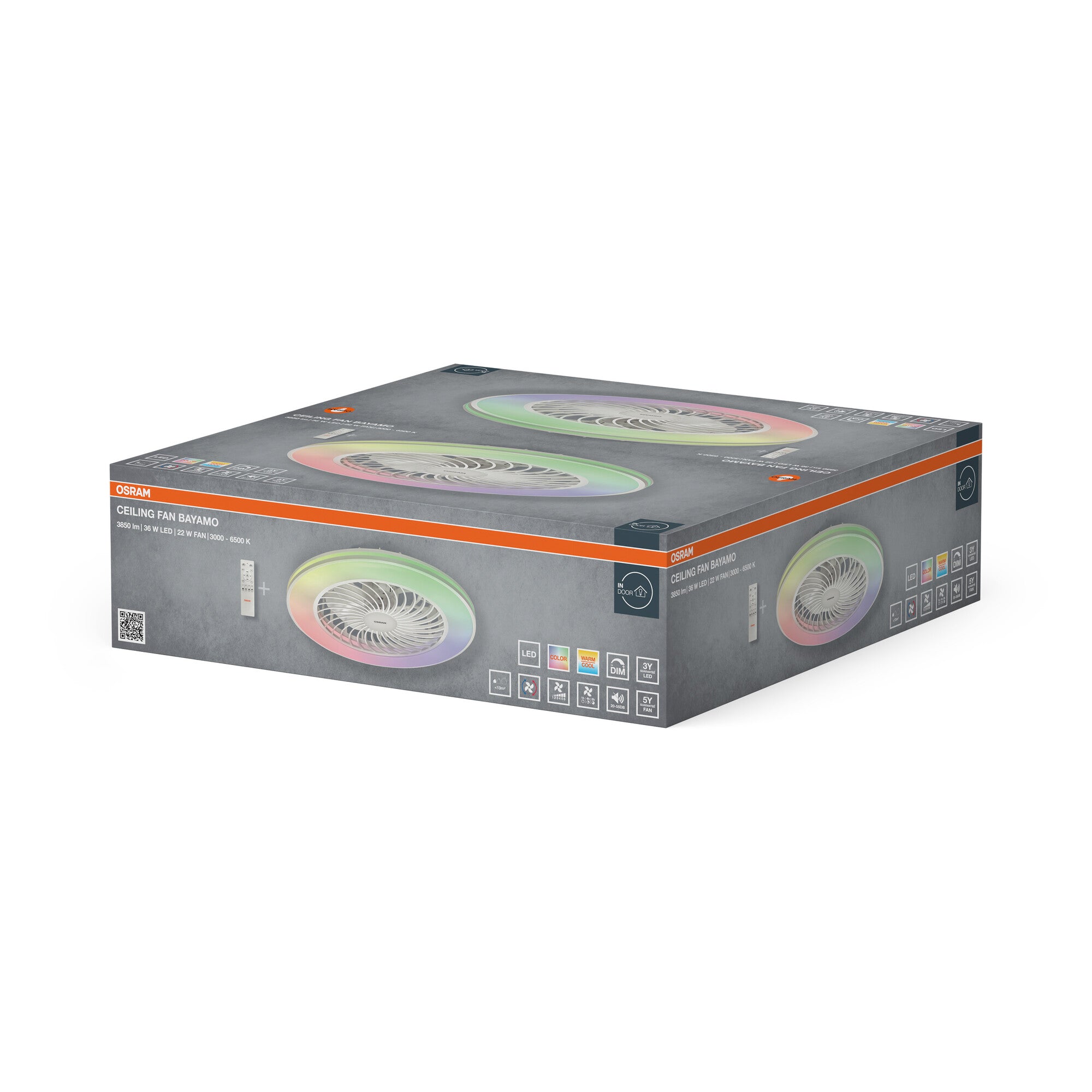 Ceiling Fan Bayamo 590mm 58W CCT RGB