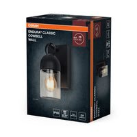 OSRAM Außenwandleuchte, Dark Grey, E27-Fassung, IP65, Aluminiumgehäuse, Glasabdeckung, 0…40 W, 25. 000 h Lebensdauer, Montagezubehör enthalten