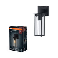 OSRAM Außenwandleuchte, Dunkelgrau, E27 Fassung, IP44, 0–40 W max. , Glasabdeckung, Stahlgehäuse, 321 mm Höhe, 187 mm Breite, 25000 h Lebensdauer