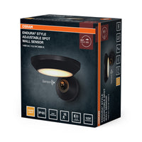 OSRAM Außenwandleuchte, Anthrazit, 12,5 W, 930 lm, 3000 K, 100° Abstrahlwinkel, IP65, 50. 000 h Lebensdauer, PIR-Bewegungsmelder, Diffusor aus Glas