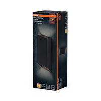 OSRAM Außenwandleuchte, Außenwandleuchte, Dunkelgrau, 10 W, 3000 K, 690 lm, 220° Abstrahlwinkel, IP54, 50. 000 h Lebensdauer, Glas Diffusor