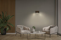 OSRAM Spot Wandleuchte Acoustic Schwarz/Holzdekor, Stahl und Kiefernholz, 220-240 V, GU10, Klemmanschluss, 3-polig (L, N, PE)