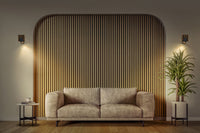 OSRAM Spot Wandleuchte Acoustic Schwarz/Holzdekor, Stahl und Kiefernholz, 220-240 V, GU10, Klemmanschluss, 3-polig (L, N, PE)