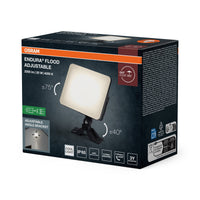 OSRAM ENDURA Flood Adjustable LED-Fluter, 20W, 1700lm, 4000K Kaltweiß, Schwarz, Aluminium, schwenkbar, IP65