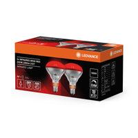 LEDVANCE Infrarotlampe, Wärmelampe 1200 K, 250 W, 12,5 cm ⌀, Glas, 50° Abstrahlwinkel, 5.000 h Lebensdauer, 240 V, E27, IP20