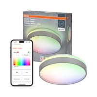 OSRAM SMART+ Matter Deckenleuchte Ceiling Silber, 3000-6500, RGBTW, 1000 lm, 16 W, 30 cm Durchmesser