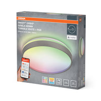 OSRAM SMART+ Matter Deckenleuchte Ceiling Silber, 3000-6500, RGBTW, 1500 lm, 24 W, 38,5 cm Durchmesser