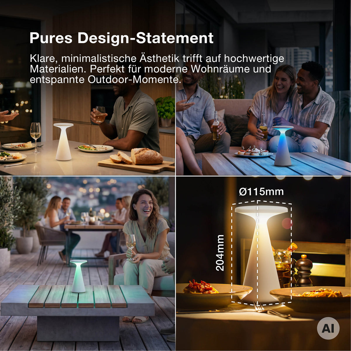 OSRAM Smart Bluetooth Tischleuchte, dimmbar per App, Weiß, ABS-Gehäuse, IP44 spritzwassergeschützt