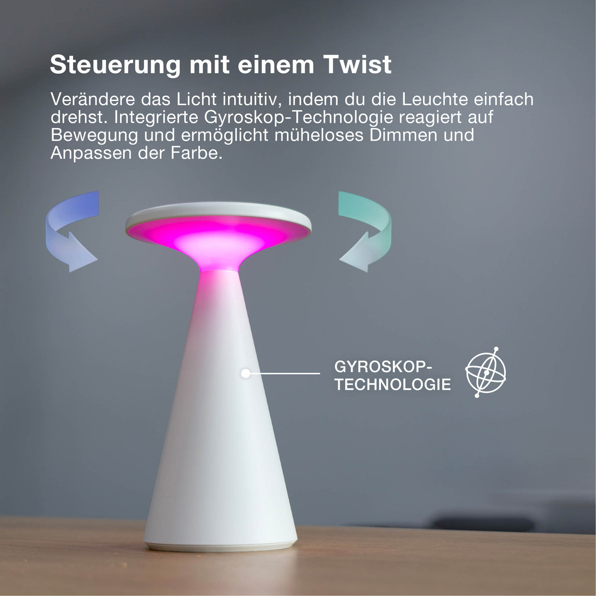 OSRAM Smart Bluetooth Tischleuchte, dimmbar per App, Weiß, ABS-Gehäuse, IP44 spritzwassergeschützt