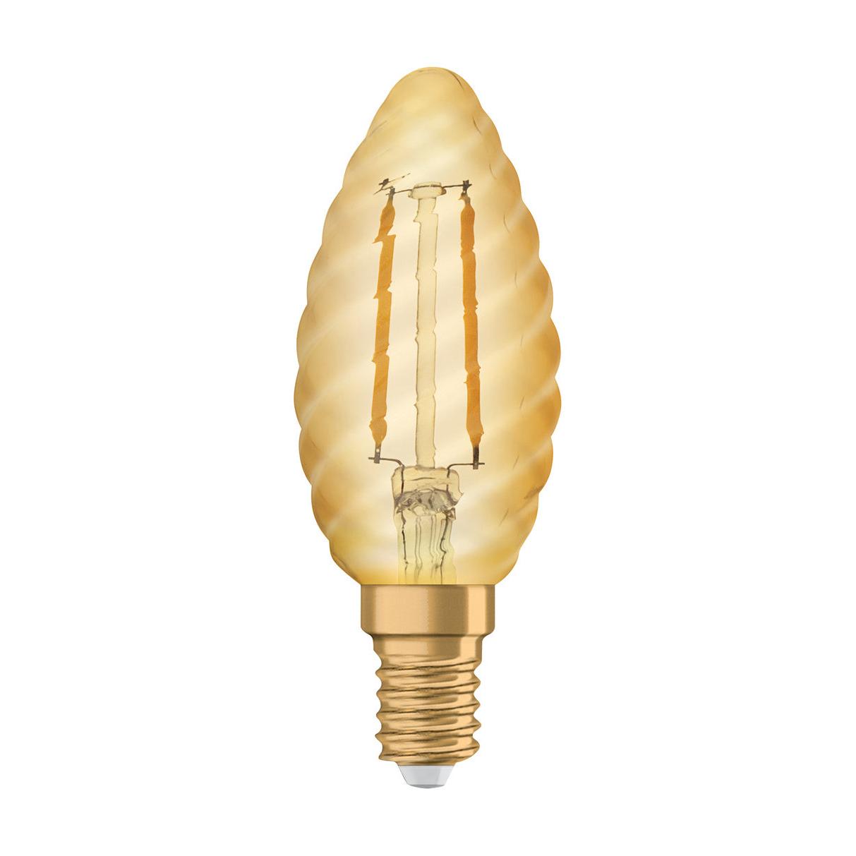 OSRAM VINTAGE 1906® LED Lampe LED CLASSIC B 1.5W 824 Gold E14 BW-Form, 120 lm, 2400 K, Warm Comfort Light-LEDVANCE Shop