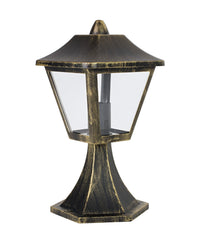 OSRAM ENDURA Classic Außenleuchte mit Aluminiumgehäuse, Schwarz-Gold, E27-Fassung, IP44, 33 cm Höhe, ohne Leuchtmittel, ideal für Außenbereiche
