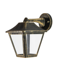 OSRAM ENDURA Classic Wandleuchte, E27-Fassung, IP44, Aluminiumdruckguss, Schwarz-Gold, max. 60 Watt, geeignet für Außenbereiche
