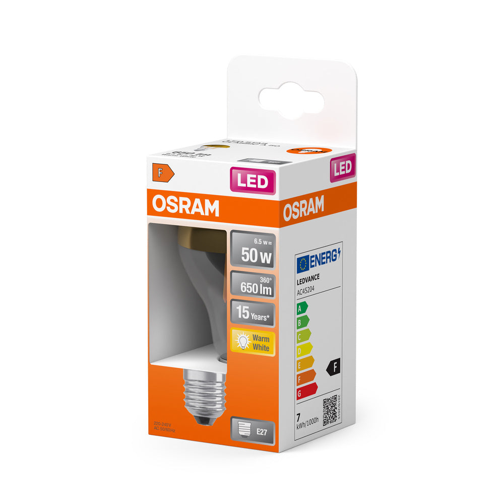 OSRAM LED Lampe LED Retrofit CLASSIC A Mirror 6.5W 827 Clear E27, 650 lm, 2700 K, Warmweiß-LEDVANCE Shop