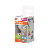 OSRAM LED PCR LAMP WITH CLASSIC P in P-Form, LED-Lampe, Matt, 4,9 W, (ex 40 W), 470 lm, Kaltweiß, 6500 K, 15000 h, CRI 80