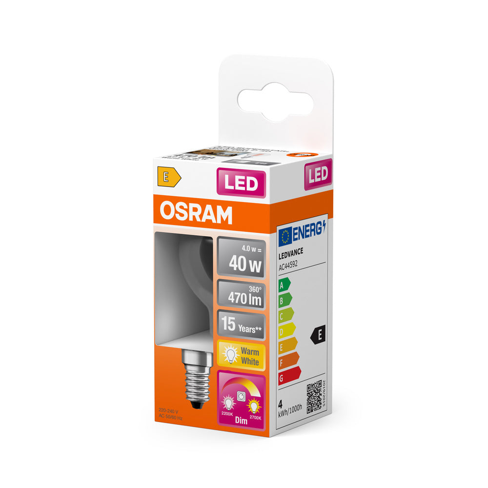 OSRAM LED Lampe LED SUPERSTAR CLASSIC P GLOWdim 4W 822…827 E14, 470 lm, 2200…2700 K, Tunable Warm White-LEDVANCE Shop
