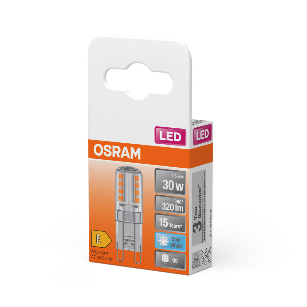 OSRAM LED Stiftsockellampe PIN G9 2.6W 840 Clear G9, 320 lm, 4000 K, Kaltweiß-LEDVANCE Shop