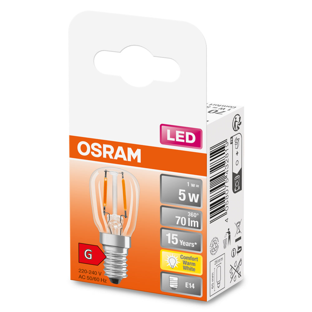 OSRAM LED Lampe LED SPECIAL T26 1W 824 Clear E14, 70 lm, 2400 K, Warm Comfort Light-LEDVANCE Shop