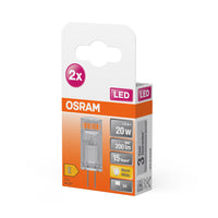 OSRAM LED Stiftsockellampe PIN 12 V 1.5W 827 Clear G4 2er Pack, 200 lm, 2700 K, Warmweiß, 2er Pack-LEDVANCE Shop