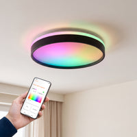OSRAM SMART+ Matter Deckenleuchte Ceiling Schwarz, 3000-6500, RGBTW, 1500 lm, 24 W, 38,5 cm Durchmesser