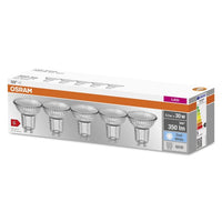OSRAM LED BASE PAR16 Spot (ex 50W) 4,3W / 4000K Kaltweiß GU10 5er-Leuchtmittel-LEDVANCE Shop