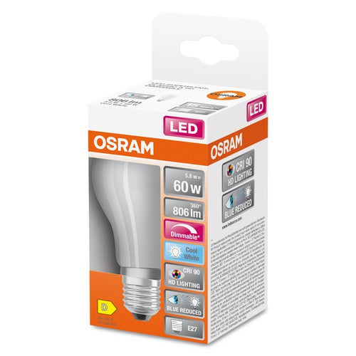 OSRAM Dimmbare LED-Lampe LED SUPERSTAR+ CL A GL FR 60 dim 5,8W/940 E27 CRI90 BOX, E27 , Kaltweiß-Leuchtmittel-LEDVANCE Shop