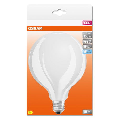 OSRAM LED Retrofit CLASSIC GLOBE125 Lampe matt (ex 150W) 17W / 4000K Kaltweiß E27-Leuchtmittel-LEDVANCE Shop