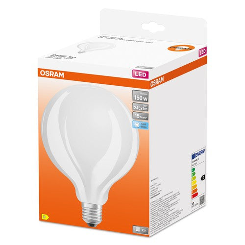 OSRAM LED Retrofit CLASSIC GLOBE125 Lampe matt (ex 150W) 17W / 4000K Kaltweiß E27-Leuchtmittel-LEDVANCE Shop