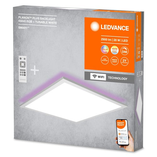 LEDVANCE SMART+ WiFi LED-Rahmen-Panelleuchte 45cm x 45cm, RGB, inkl. Fernbedienung 27W, 1800lm, weiß-Deckenleuchten-LEDVANCE Shop