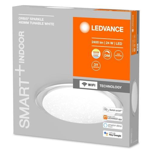LEDVANCE Wifi SMART+ ORBIS SPARKLE LED Deckenleuchte 46cm Tunable Weiß 24W / 2700-6500K-Deckenleuchten-LEDVANCE Shop