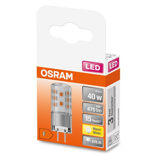 OSRAM LED Stiftsockellampe PIN 12V klar (ex 40W) 4W / 2700K Warmweiß GY6.35-Leuchtmittel-LEDVANCE Shop