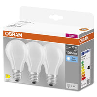 OSRAM LED BASE CLASSIC A Lampe matt (ex 75W) 7,5W / 4000K Kaltweiß E27, 3er Pack-Leuchtmittel-LEDVANCE Shop
